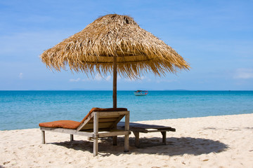 Beautiful tropical beach in Sihanoukville, Cambodia .