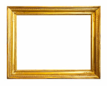 Gold Picture Frame. Isolated Over White