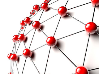 red spheres linked