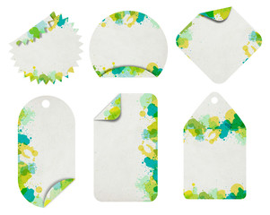 Aufkleber - Watercolor paint splash on paper tag price