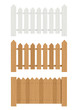 wooden fence set of vector illustration EPS10. Transparent