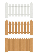 Wooden Fence Set Of Vector Illustration EPS10. Transparent