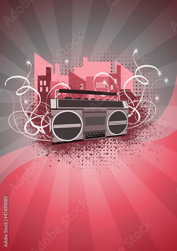 Obraz w ramie ghetto blaster background