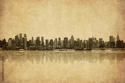 Naklejka dekoracyjna grunge image of new york skyline