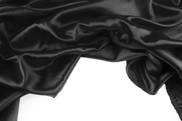 Black silk fabric texture