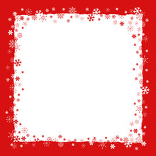 New Year (Christmas) Background With Snowflakes Border