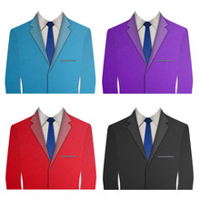 Paper Cut Colorful Business Suit With A Tie On White Background