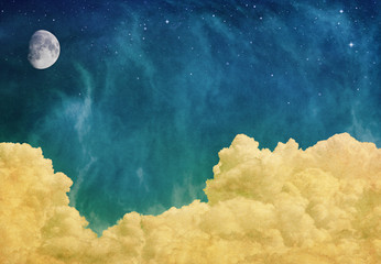 Fotobehang - Magic Moon and Clouds