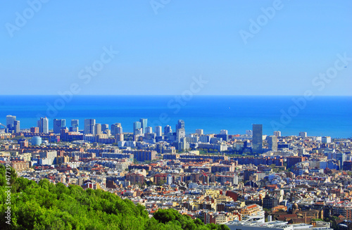 Fotoboard na płycie Widok na Barcelonę, Hiszpania (Europa)