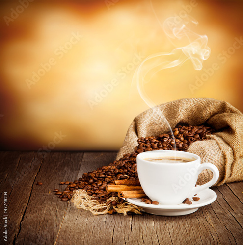 Fototapeta do kuchni Coffee still life with free space for text