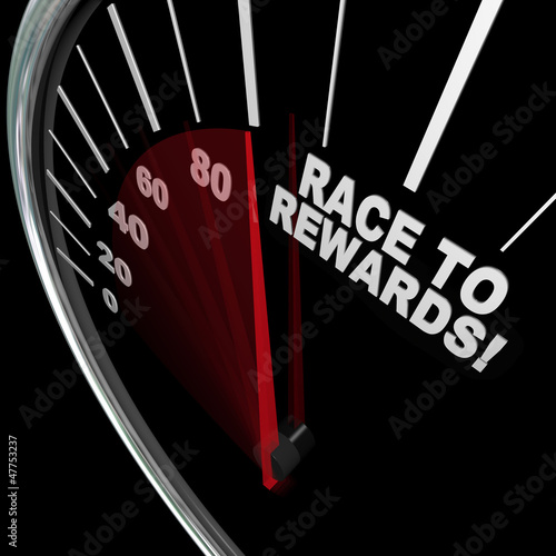 Fotografía Race to Rewards Speedometer Customer Loyalty Points Program
