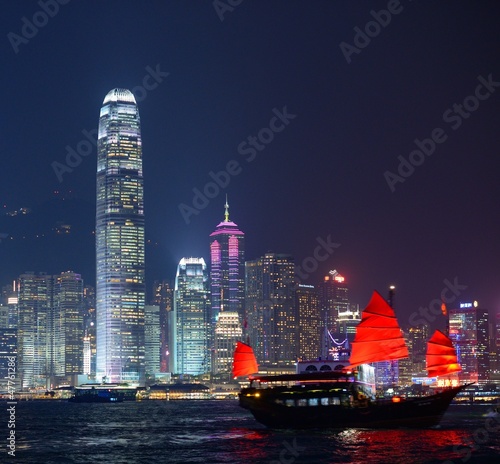 Obraz na płótnie canvas trzyczęściowy "tryptyk" Hongkong