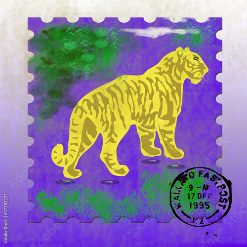 Timbre tigre (tiger stamp) Stock Illustration Adobe Stock