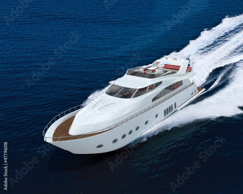 Naklejka dekoracyjna yacht render 4