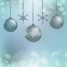 Illustration Of Three Christmas Decoration Balls