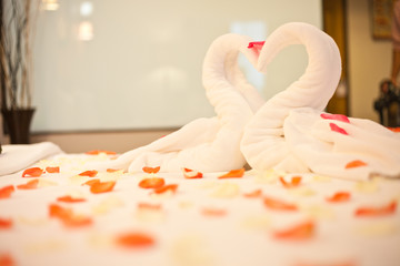 Sticker - wedding bed with heart