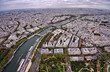 Paris scene city, view from Eiffel Tower, France