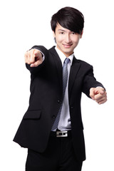 Canvas Print - business man pointing at you