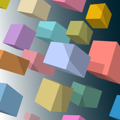 Canvas Print - Vector background with 3d colored cubes