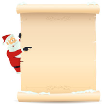 Santa Pointing Christmas List