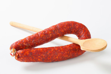 Canvas Print - Spicy dry sausage