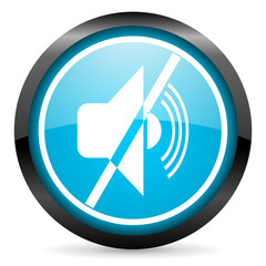 Poster - mute blue glossy icon on white background