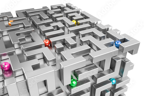 Naklejka na meble Concept - Moving in a 3d maze world