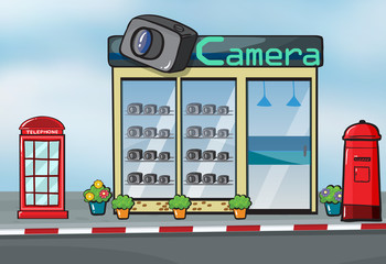 Canvas Print - A camera store and letterbox