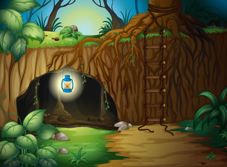 Wall Mural - A cave in the jungle