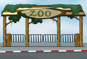 Wall Mural - A zoo entrance