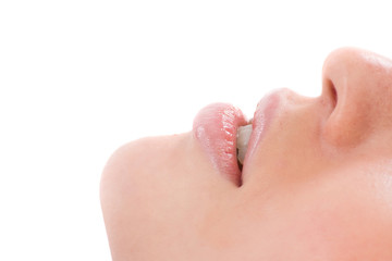 Female lips closeup