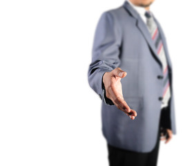 Sticker - Business man standing for handshake isolated on white