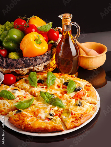 Board z aluminiowym obramowaniem Pizza na czarno
