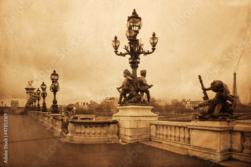 Tapeta ścienna Nostalgiczny widok pont alexandre iii w paryżu