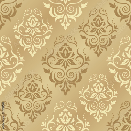 Naklejka na szafę Damask seamless floral pattern