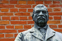 Bronze Sculpture Of A Man With Moustache