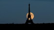 France Eiffel tower moonrise