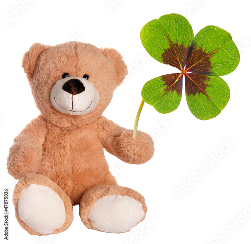 Naklejka dekoracyjna Teddy mit Glücksklee