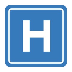 Sticker - H de Hôpital dans un panneau