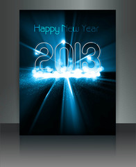 2013 new year celebration blue bright colorful gift card backgro