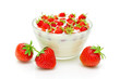 © evgenyi - wild strawberry and garden strawberries on a white background