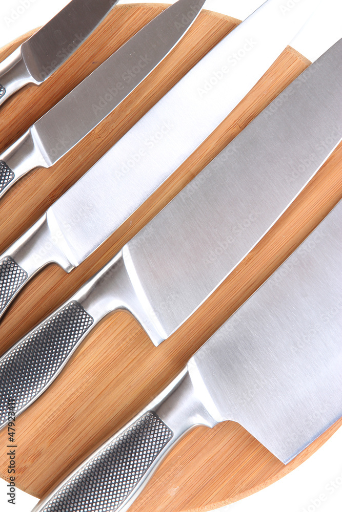 Set of knives isolated on white