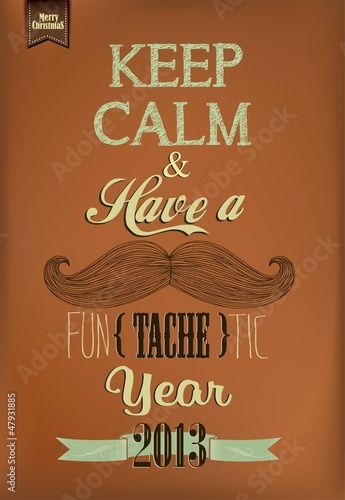 Plakat na zamówienie Vintage Happy New Year Calligraphic And Typographic Background