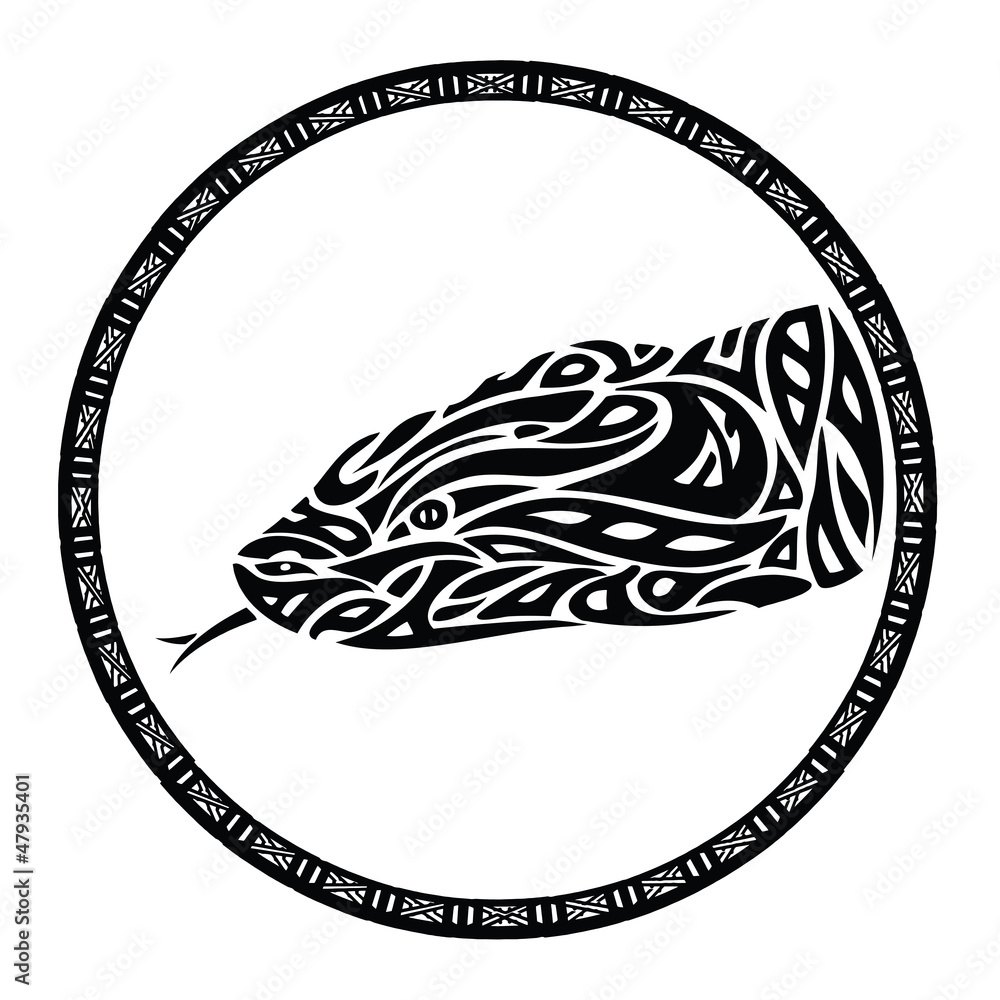 Tribal anaconda snake tattoo Stock Vector | Adobe Stock, image size:1000x1000