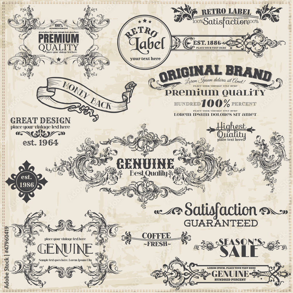 Vector Set: Calligraphic Design Elements and Page Decoration Stock ...