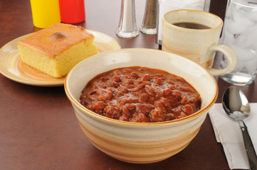 Wall Mural - Chili and cornbread