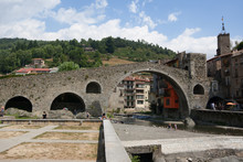 Medieval Bridge Of Camprodon.Catalonia.Spain