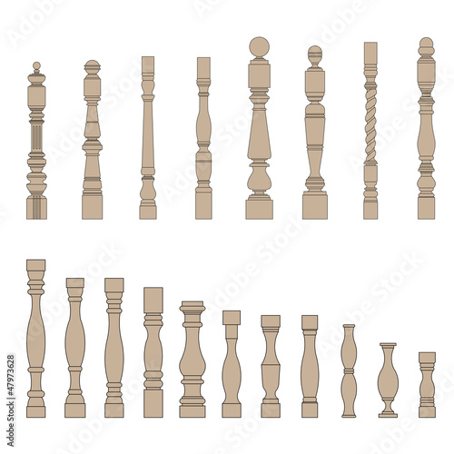 Fotografía set of architectural element – balustrade, vector