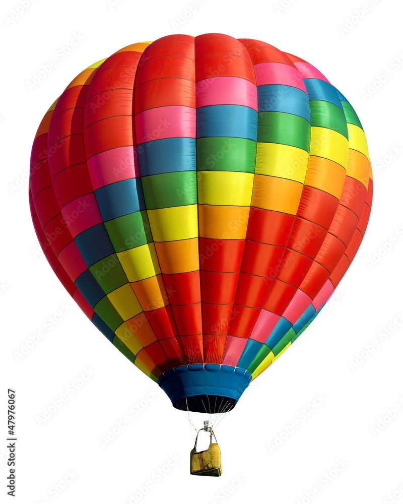 hot air balloon isolated - obrazy, fototapety, plakaty 