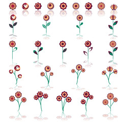 Wall Mural - Colorful springtime flowers set, vector